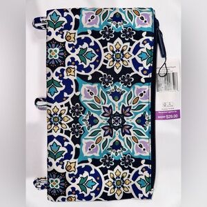 NWT VERA BRADLEY Lighten Up Pencil Pouch - Lisbon Medallion Cool